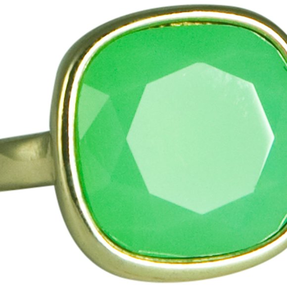 CRYSTAL SQUARE SATIN GOLD RINGS, CHOOSE 5 … - Picture 1 of 7